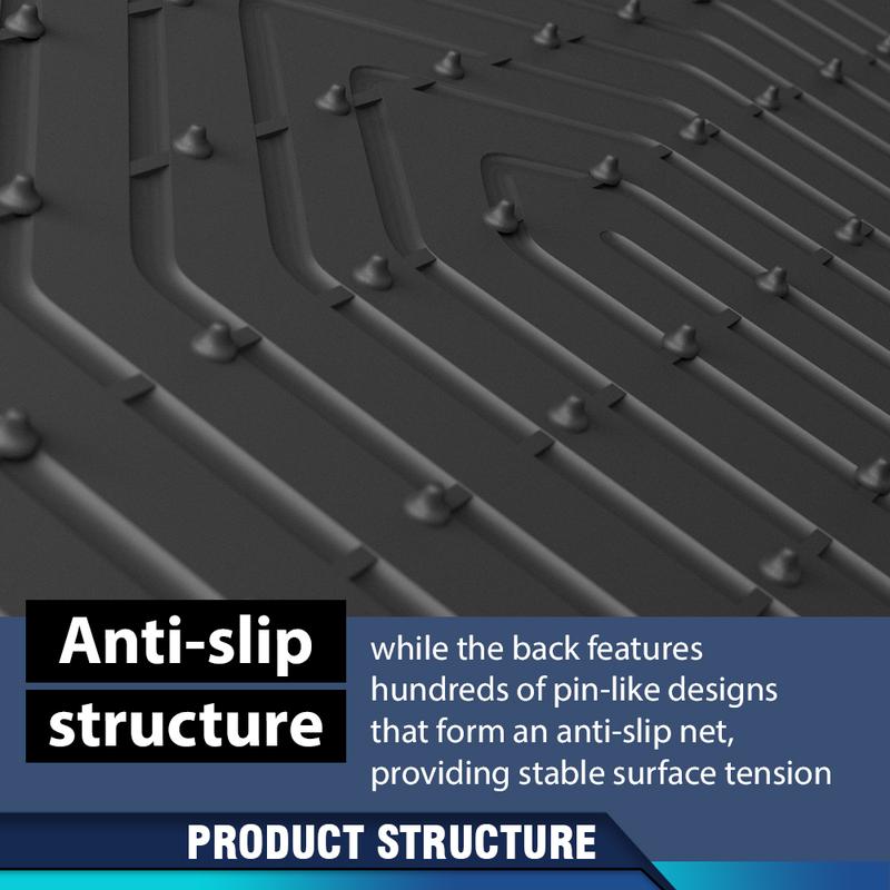 CROSSDESIGN All Weather TPE Car Floor Mats Liner Waterproof  Protection Floor Mats Fit for 2016-2022 Honda Pilot  Floor Mats Black