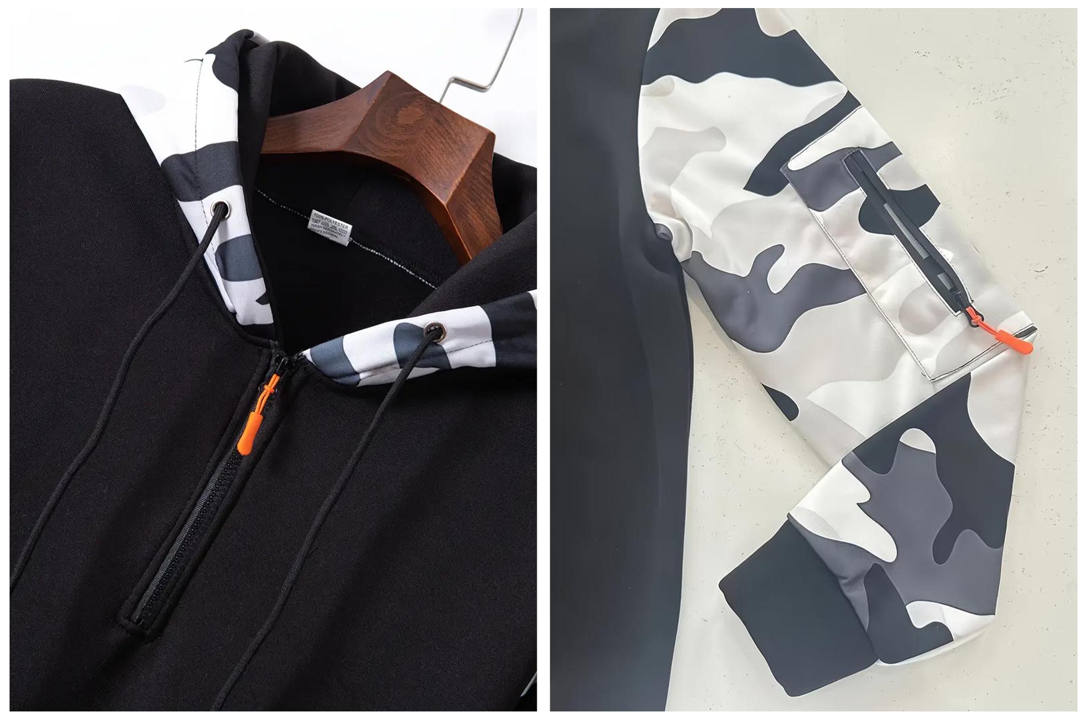 Stitching Hooded Men's Faith Printed Camouflage American Vintage Zipper Sweatshirt, Loose Fit Pullover Design with Top Stitching and Slit Pocket, Available in Red, Army Green, Blue, and Gray Stitching Hooded Men's Faith Printed Camouflage American Vintage Zipper Sweatshirt, Loose Fit Pullover Design with Top Stitching and Slit Pocket, Available in Red, Army Green, Blue, and Gray