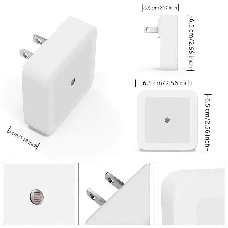 Wall-Mounted Night Light, Plug-In LED Night Lamp, Warm Home Lighting, Bedroom Bathroom Hallway, Dawn to Dusk, Spring Statement