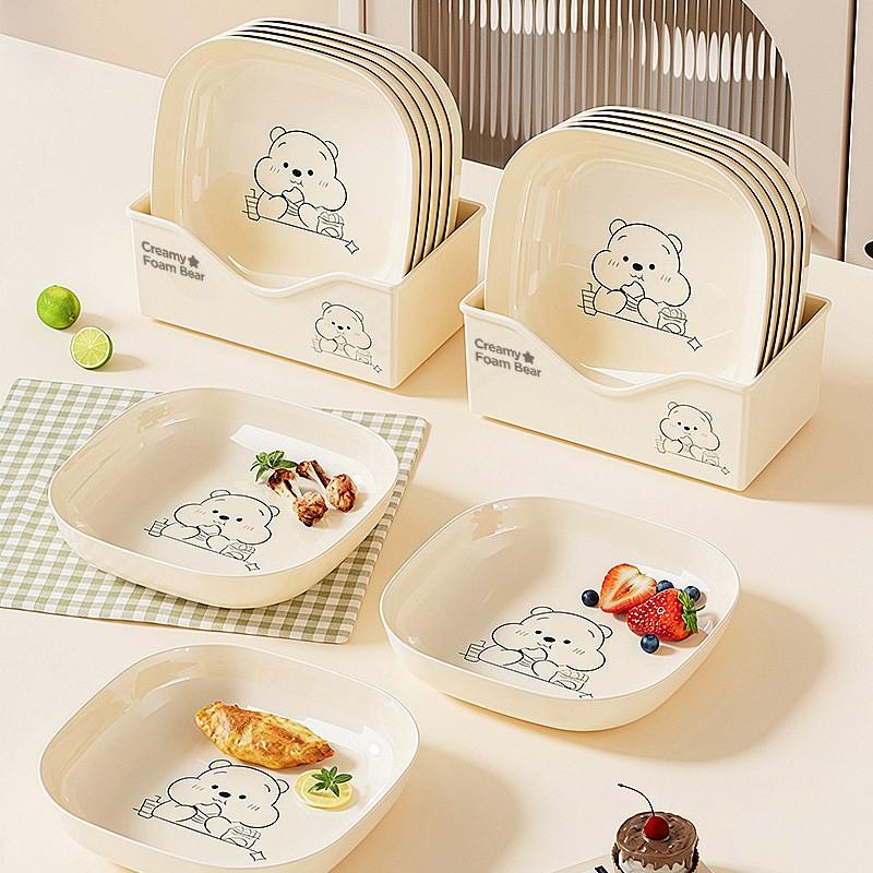 Tapioca Bear Storage Tray, Cute Cartoon Design Organizer Plate, Perfect for Snacks & Desserts, Ideal Gift for Kids & Adults