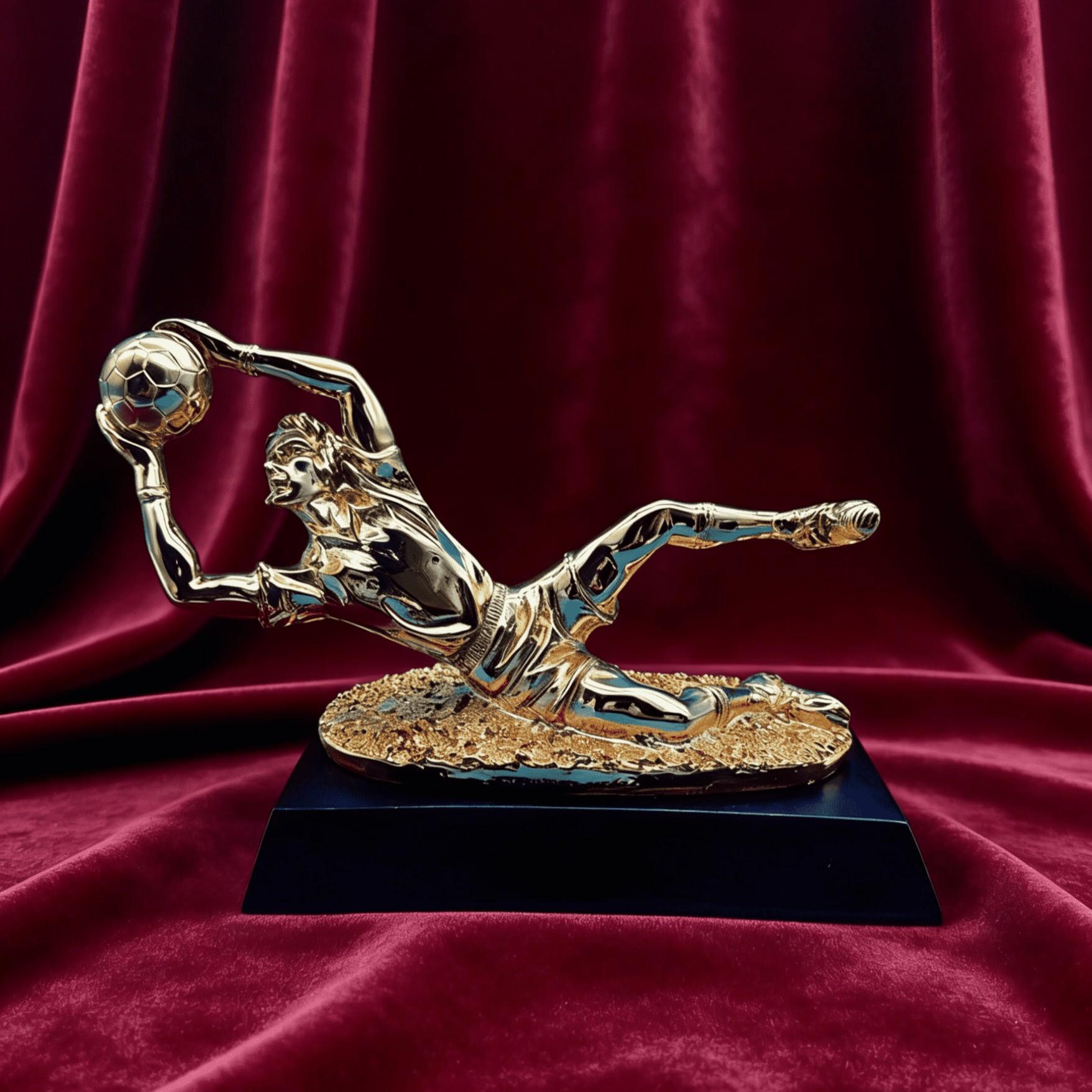 Best Goalkeeper Trophy Model, Football League Award, Fan Memorial Souvenir, Collector's Item, Not Plated with Precious Metal