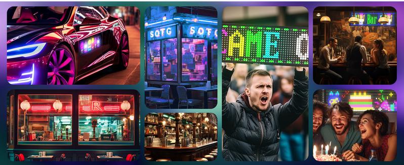 LED RGB Matrix Pixel Screen, 1 Count Scrolling Bright Advertising LED Sign, Flexible USB Powered 5V Bluetooth-compatible LED Light Car Sign with APP Control, Decorative LED Lamp Waterproof Text Colorful Lighting