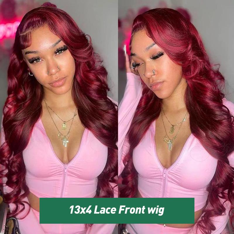 Bling Hair 30 32 inch Burgundy Color Hd Transparent 13x4 Lace Frontal Wig For Women 180% Density 13x6 99J Lace Front Brazilian Remy Wigs