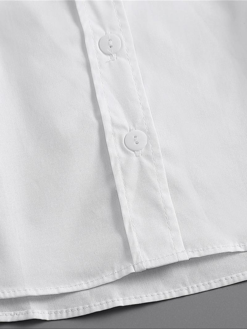 Women's Elegant Button Design Fake Collar, Spring & Fall Woven Fabric Neck Cover, Versatile Shirt Sweater Pullover Accessory