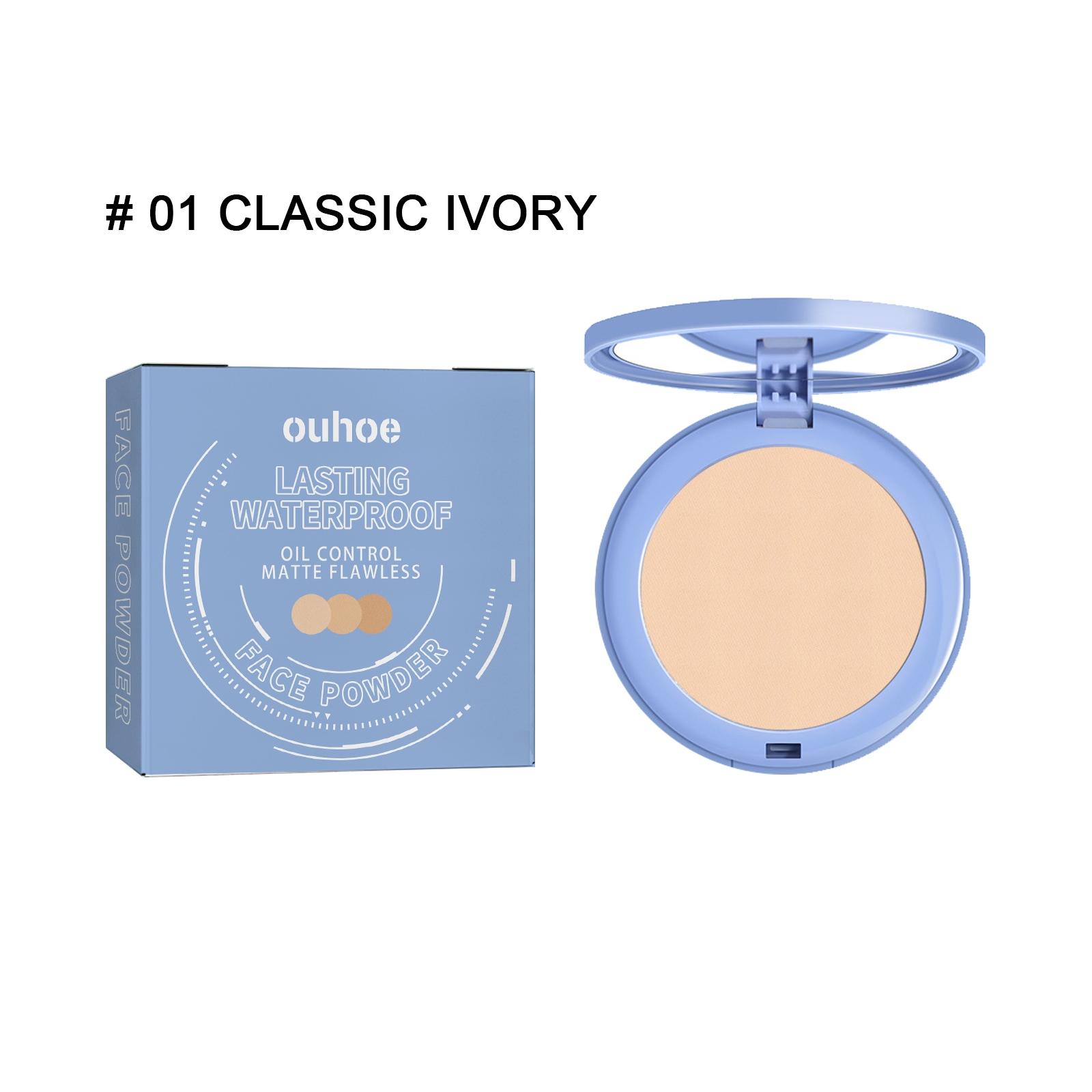 Ouhoe Setting Powder Cake, Oil Control Powder, Long-Lasting Flawless Finish, Lightweight Breathable Makeup Sponge, Ideal for All Skin Types