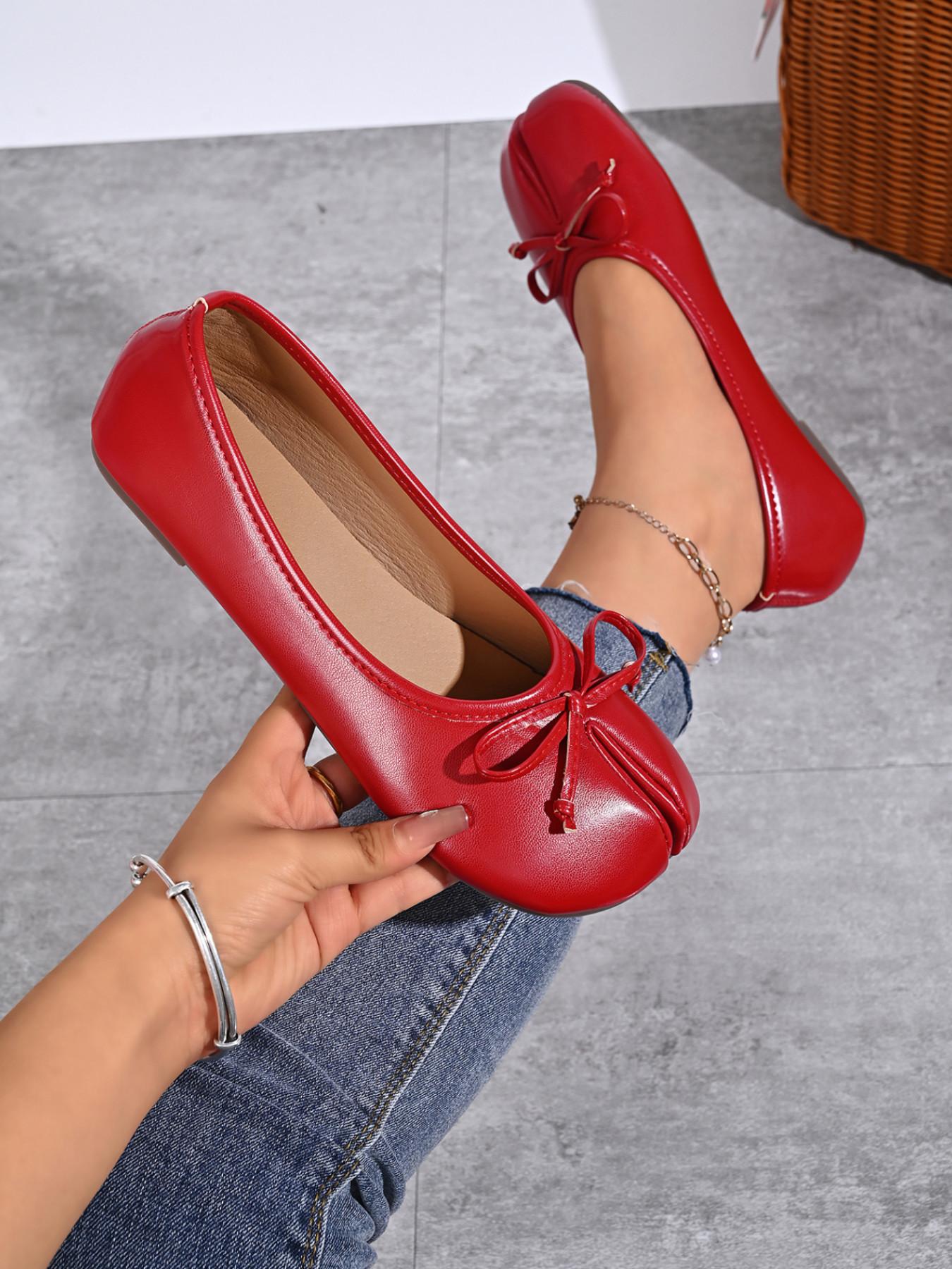 Women's Open-Toe Fashion Leather Shoes, Spring New French Classic Ballet Flat, Super Comfortable Casual Shoes, Ideal for Travel and Daily Wear-