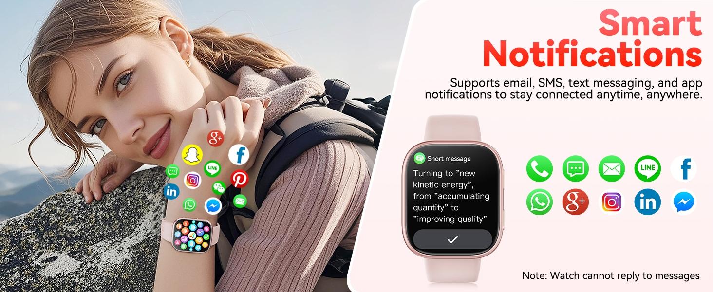 2026 Women's Smartwatch, Waterproof Smart Watch, Gift Set 1.83-inch Touchscreen Display Answer/Make Calls 100+ Sports Modes Message Alerts DIY Customizable Watch Faces Wearable Device Compatible with iPhone/Android Systems Gift for Girlfriend