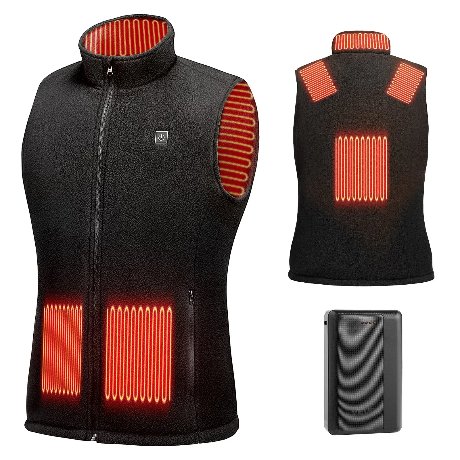 VEVOR Heated Vest, Women Electric Heating Vest with 16000 mAh Battery Pack, 6 Heating Zones Lightweight Rechargeable Winter-Vest with 3 Levels, for Outdoor Hiking Camping Fishing Skiing, Size L