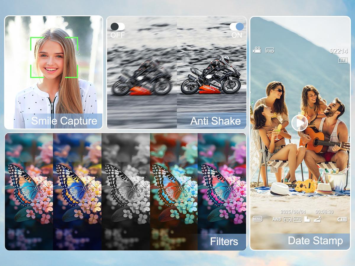 4K 48 MP Vlogging Digital Camera, Compact 16x Zoom Camera with 3.0-inch Flip Screen and 32 GB SD Card