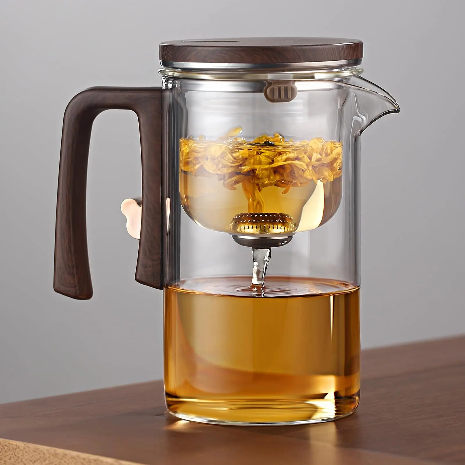 Magnetic Separable Glass Teapot Set, 1 Piece, Choose From 2 Capacities, Ideal for Tea Lovers, Durable & Stylish Design