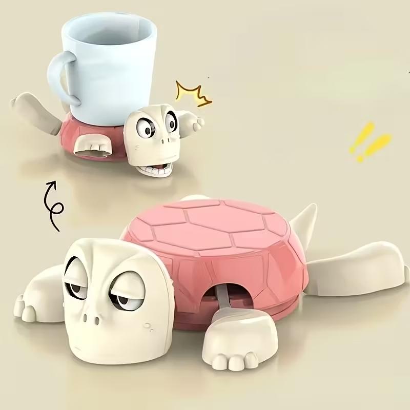 Set of 3 Turtle Coasters, Non-Slip Heat Resistant Desk Decorations, Colorful Plastic Creative Drink Mats, Fun Party Gifts