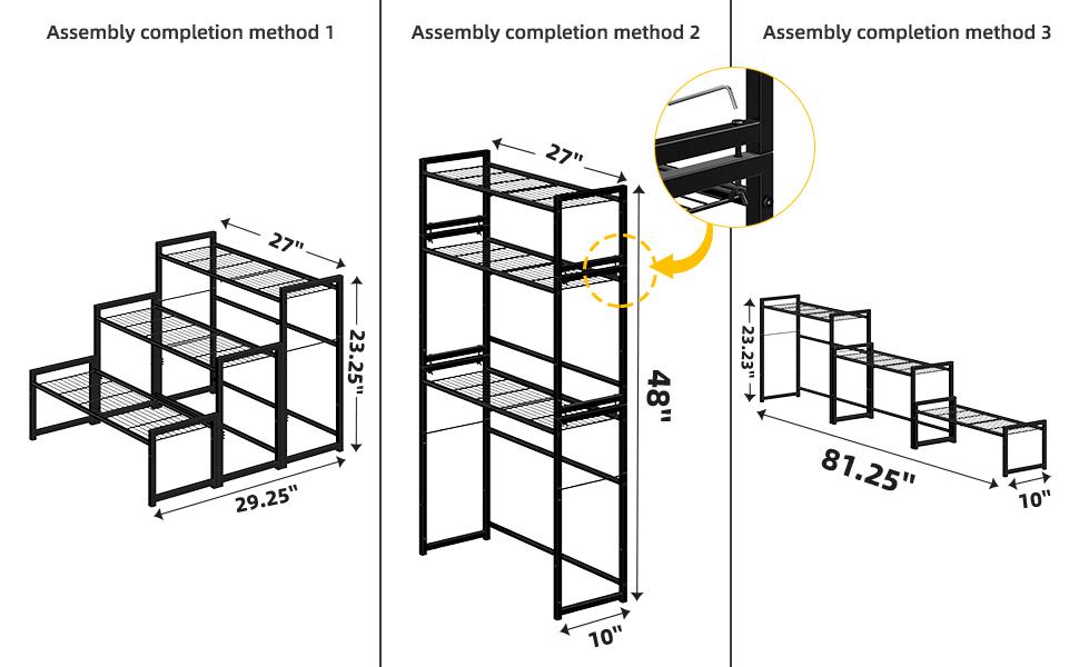 Simple Trending 3 Tier Metal Plant Stand Outdoor Indoor Waterproof, Stackable Heavy Duty Tall Plant Shelf Flower Pot Holder for Garden, Display Rack, Black
