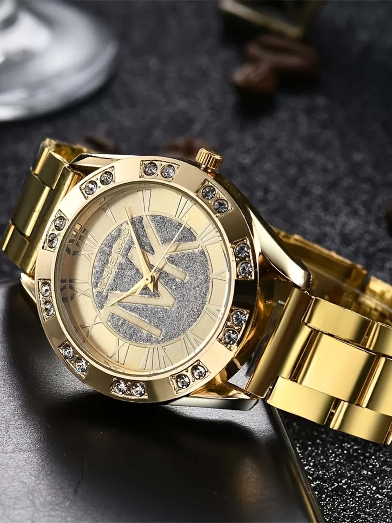 1pc - Luxury Casual Women's Watch, shiny round dial, unique Roman numerals, with adjustable strap, suitable for petite wrists, a gift for mom and friends, suitable for Mother's Day gift, Ramadan gift, does not include packaging box