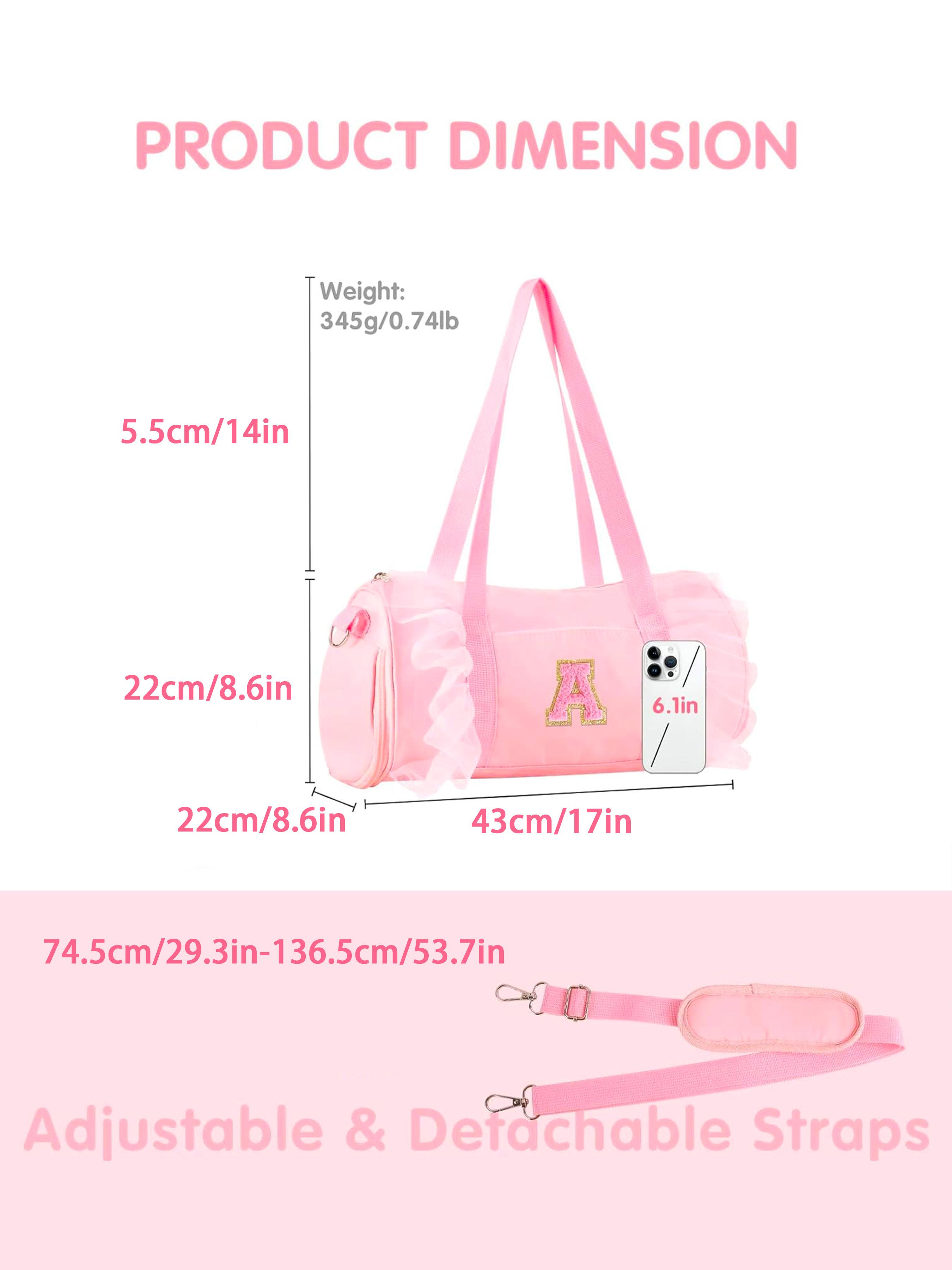 【Valentine's Day】Gym Bag for Women Travel Bag Large Capacity Carry On Weekender Overnight Bag, Casual Sports Bag, Personalized Initial Dance Bag, Girls Medium Lace Fitness Yoga Cheerleading Bag, Large Capacity Tote, Cute Letter Ballet Bag, Christmas