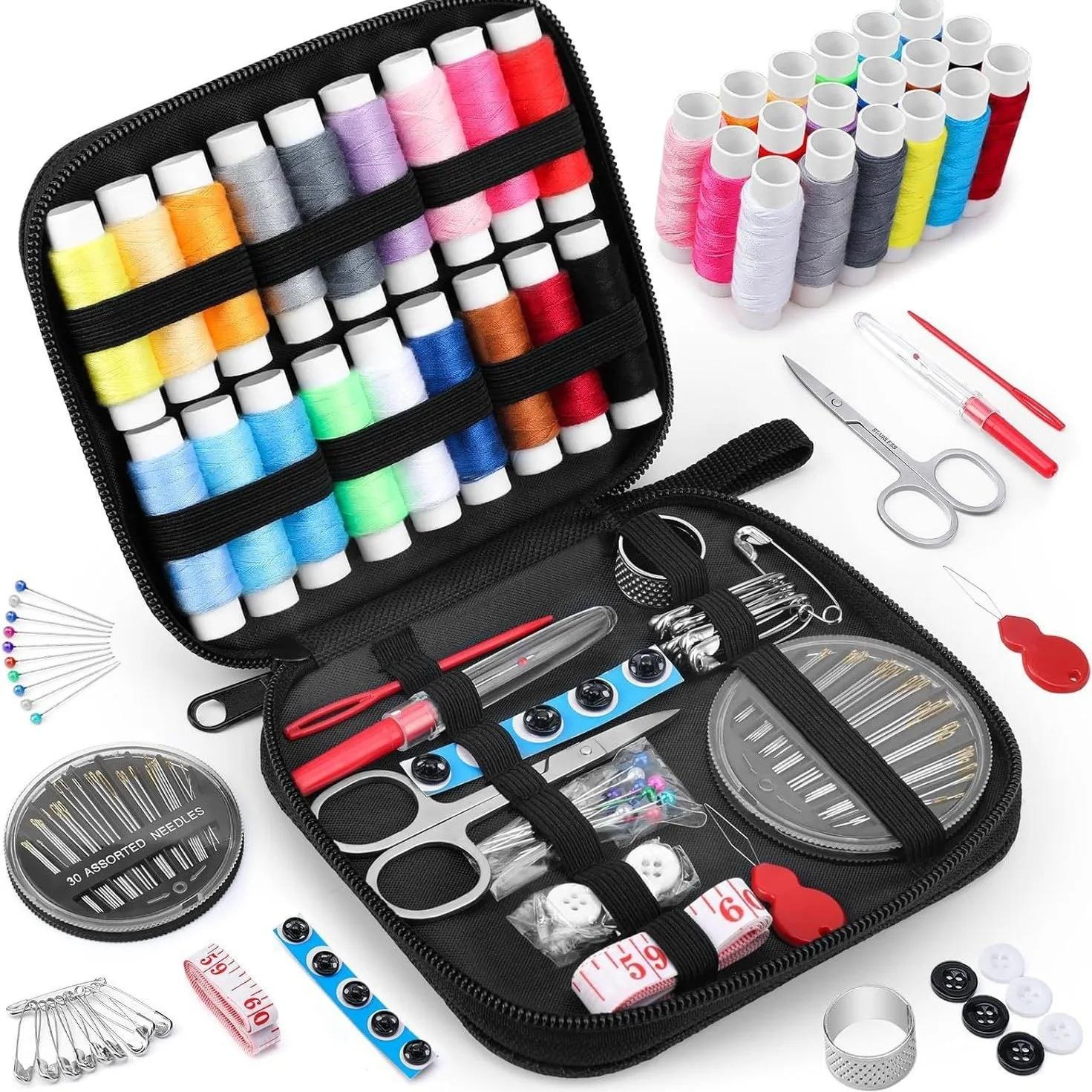 Household 86 piece sewing kit, portable sewing tool set, hand sewn sewing needle and thread storage box, complete set