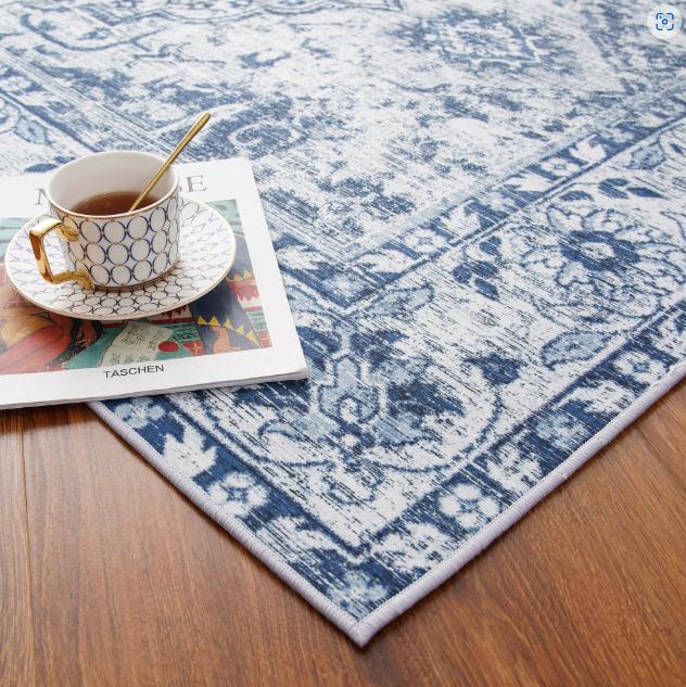 Lochas Boho Area Rug Vintage Tribal Carpet Anti-Slip Rug Washable Persian Carpet for Living Room Bedroom