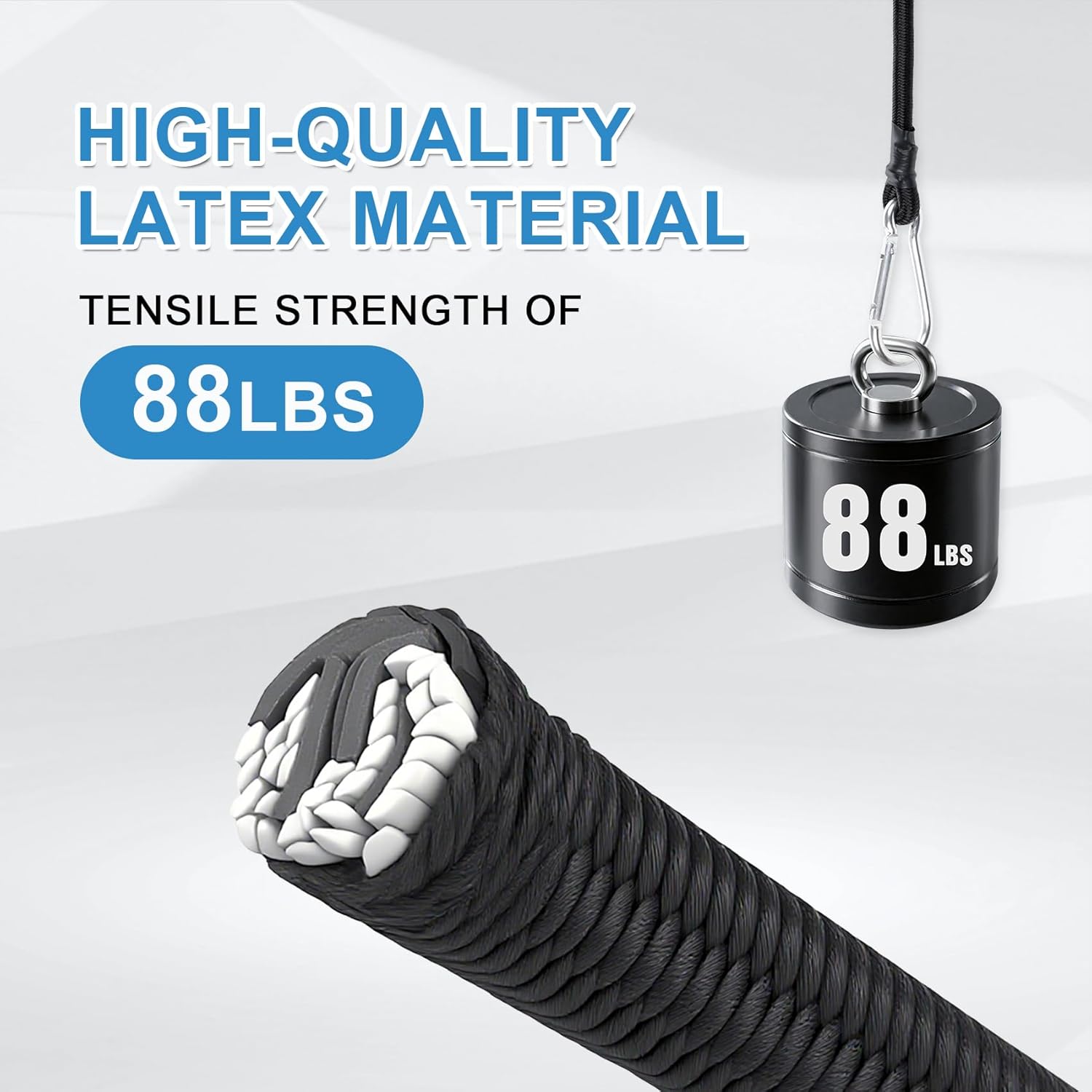 Adjustable Bungee Cords with Hooks Heavy Duty Elastic Cords with Clips Carabiner Bungee Cord Elastic Ropes for Outdoor, (4, Black, 24")