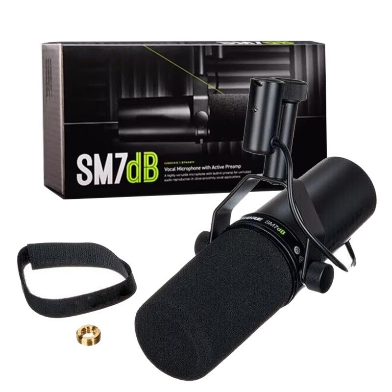 SM7dB Corded Professional Dynamic Studio Mic with Built-in Preamp, High Gain, Low Noise, for Streaming Setup, Podcast, Live Recording – Audio Equipment (Xlr)