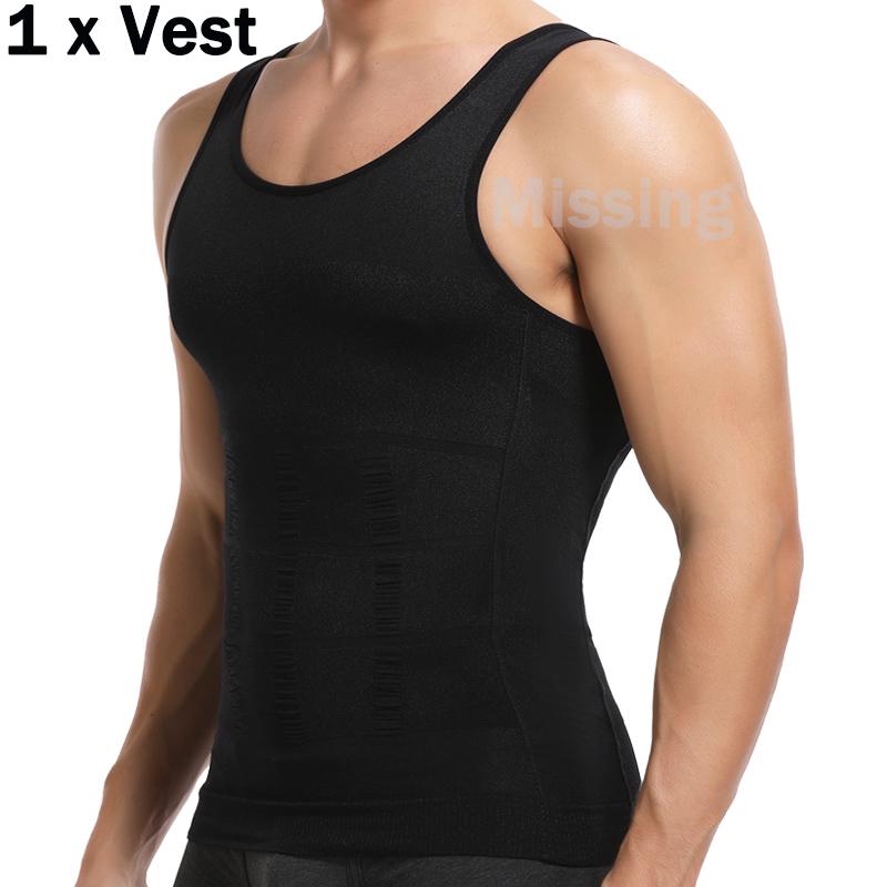 CATTIBOR 1-2 Pack Men Solid Compression Vest Shaping Vest,Men Sleeveless Shirt Shapewear,Men T-Shirt Sport Vest,Men Breathable Round Neck Compression Tank Top Men Shirt For Running Workout Fitness  Basketball,Menswear Underwear For All Seasons,Boy Vests