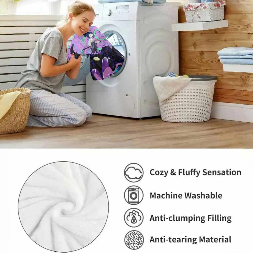 Adventure Time Sasuke Flannel Blanket Dark Fantasy Demon Art Print Soft Cozy Warm Lightweight Decorative Throw Blanket for Bedroom Living Room Sofa Couch Office Home Decor Gift Birthday Christmas Anime Fans