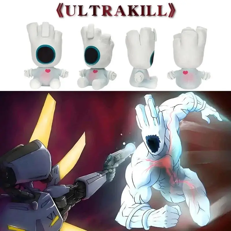 23cm Soft Unisex ULTRAKILL FPS Shooting Game Plush Toy - Minos Prime, V1, V2 Surrounding Kawasaki Stuffed Toy for Children's Birthday Gifts
