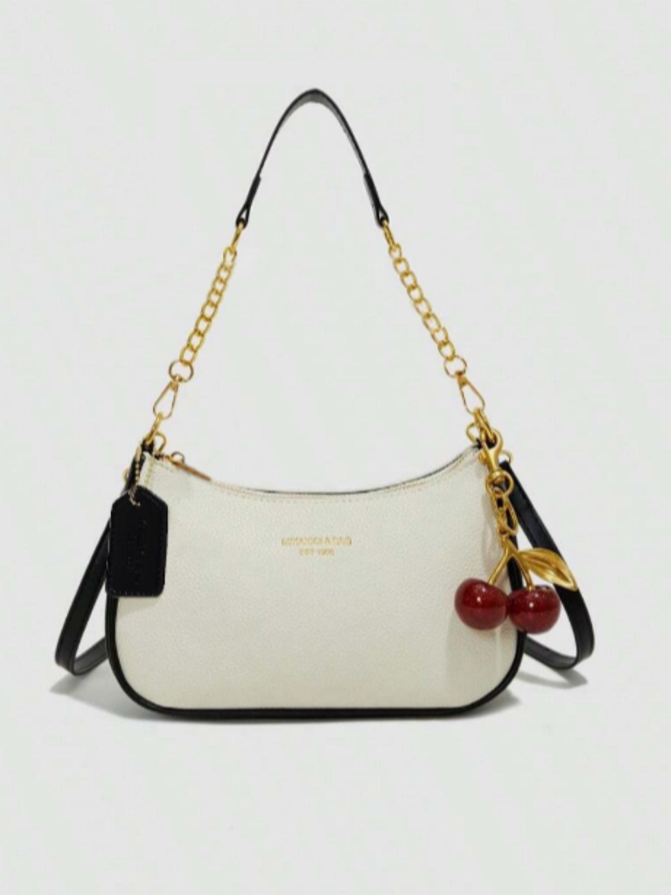 Women's Solid Color PU Leather Shoulder Bag, Adjustable Strap Office Crossbody Bag, Fashionable Durable Design for Daily Use, Pu Tote Satchel