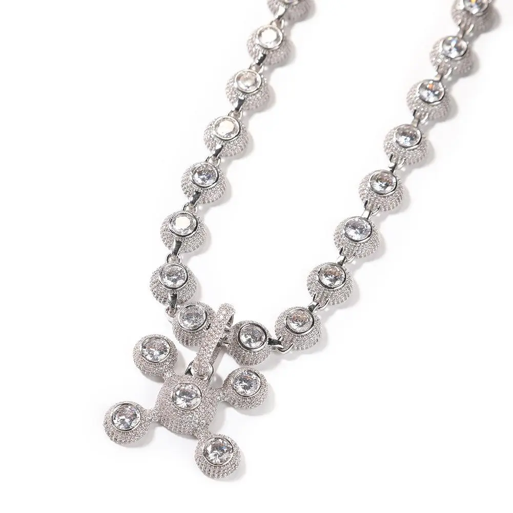 Metal Wind Zircon Set Fashion Necklace Men's Plated 14 Hip Hop Necklace Chain