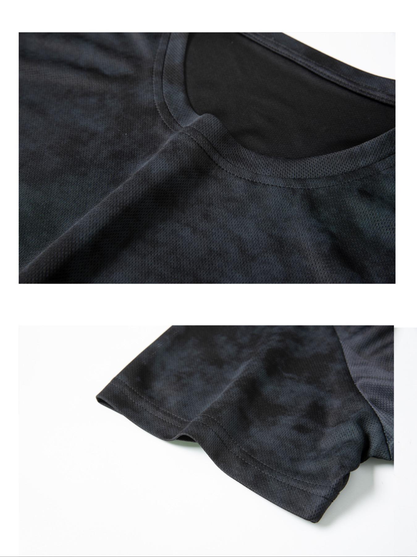 Men's Casual Gradient Patchwork Round Neck T-Shirt, Gym Tee, Breathable Comfort, Summer Gym Workout Quick Dry Short Sleeve, Daily Wear and Vacation