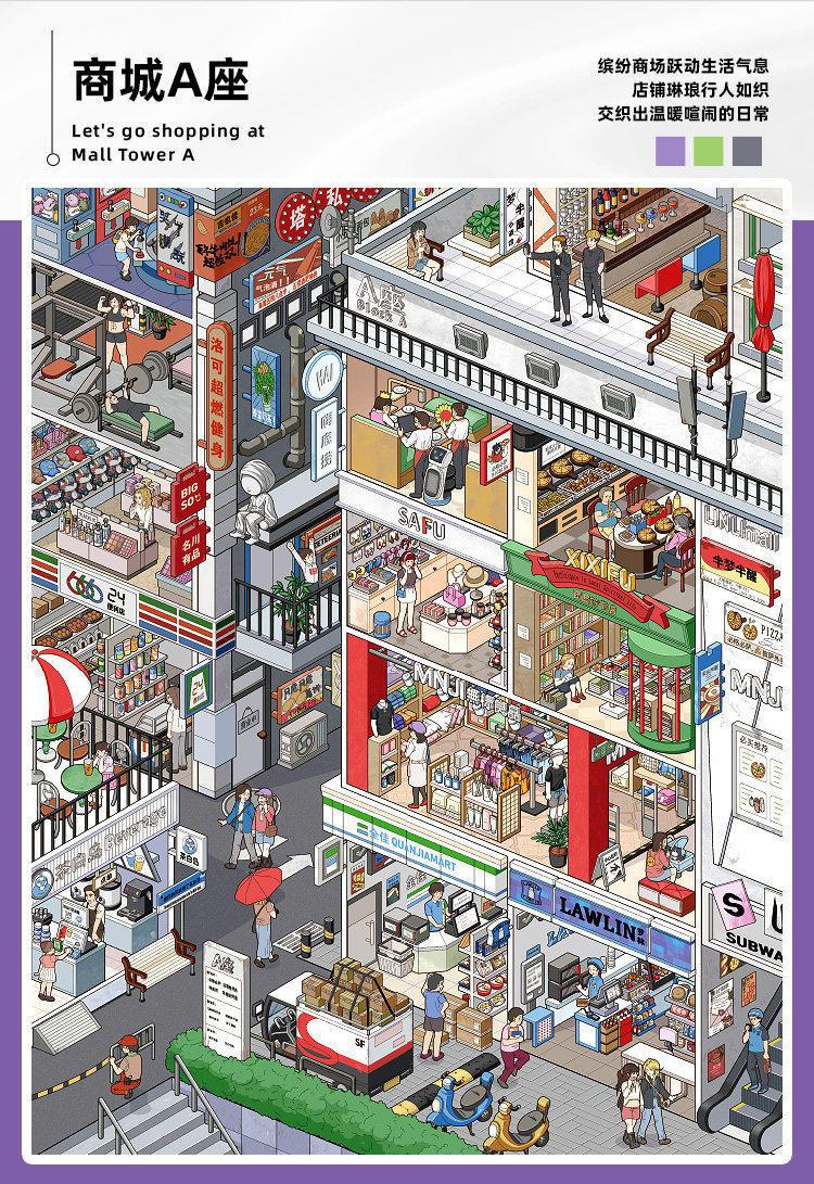 TiraDo Miniature Scene Collection Planner Stickers 3D Office Cubicle Diorama Stickers Cartoon Home Decoration for Bullet Journal Journaling Crafts Supplies