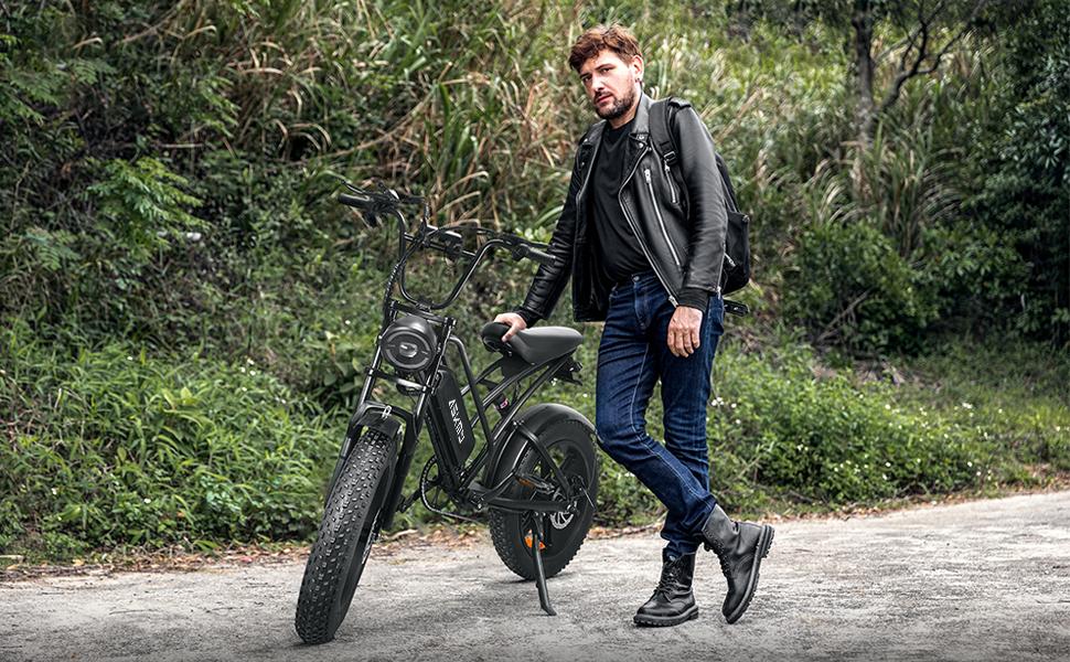 (12 MONTH WARRANTY) ASKMY Electric Mountain Bike with 35 MPH in the pure electric mode, paired with pedal assist;15 Ah battery; 20'' * 4'' fat tires; 7 speed gears; eco-friendly e-bike for adventure lovers, hunting lovers, urban youths on virous terrains
