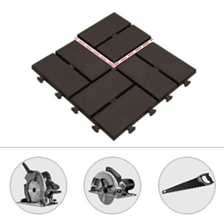 Patio Interlocking Composite Deck Tiles - 12"x12" Checked Design 4-Slat Plastic Tiles with Drainage, All-Weather Outdoor Flooring for Lawn, Bathroom (Brown, Pack of 36)