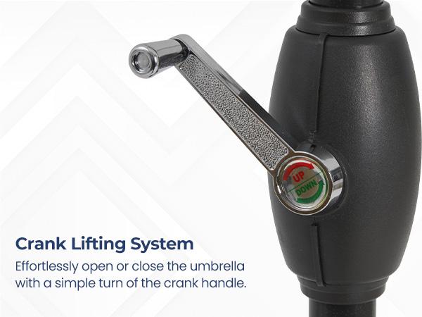 RoyalCraft 6.5 x 10FT Large Patio Umbrella, Outdoor Rectangle Umbrella with Aluminum Pole, Outdoor Table Market Umbrella with Crank, 6 Steel Ribs, Polyester Canopy for Patio Garden, Pool, Lawn, Backyard