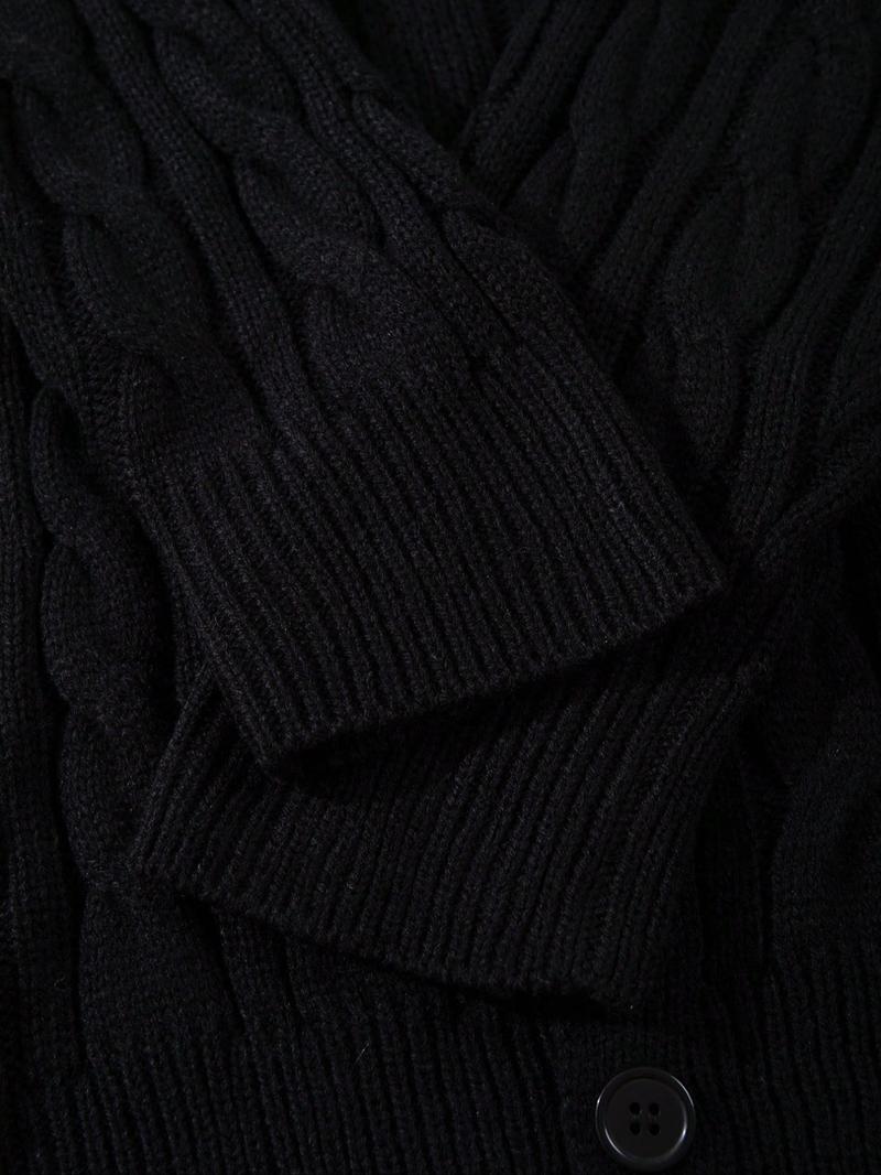 Men's V-Neck Long Sleeve Cardigan Sweater, Casual Loose Fit Knitwear for Spring & Fall, Street Style American Fashion