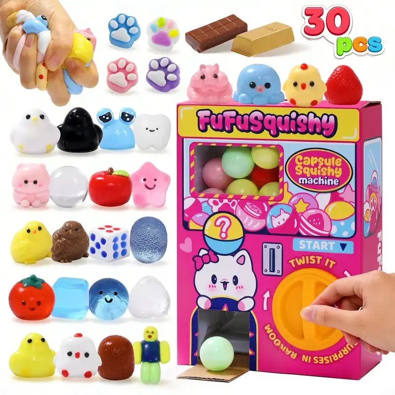 FUFUSQUISHY 30pcs Squishy Capsule Toy Machine squishy toys