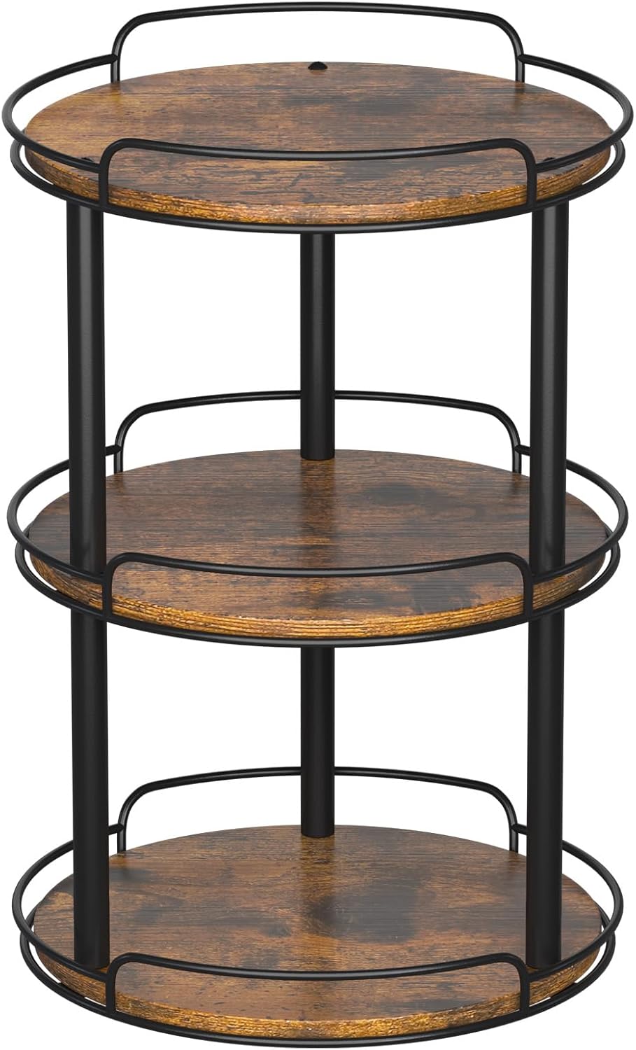 12.2'' Wood Lazy Susan Turntable Organizer for Cabinet, 3 Tier Lazy Susan Spice Rack Organizer for Kitchen, Table Top, Countertop, Pantry, Bathroom