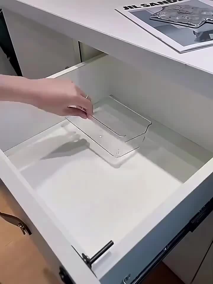 2-piece plastic storage box set - stackable drawer and desktop organizer separated, no assembly required, free combination modular system, suitable for cosmetics, office, kitchen, bathroom, wardrobe - transparent drawer organizer box