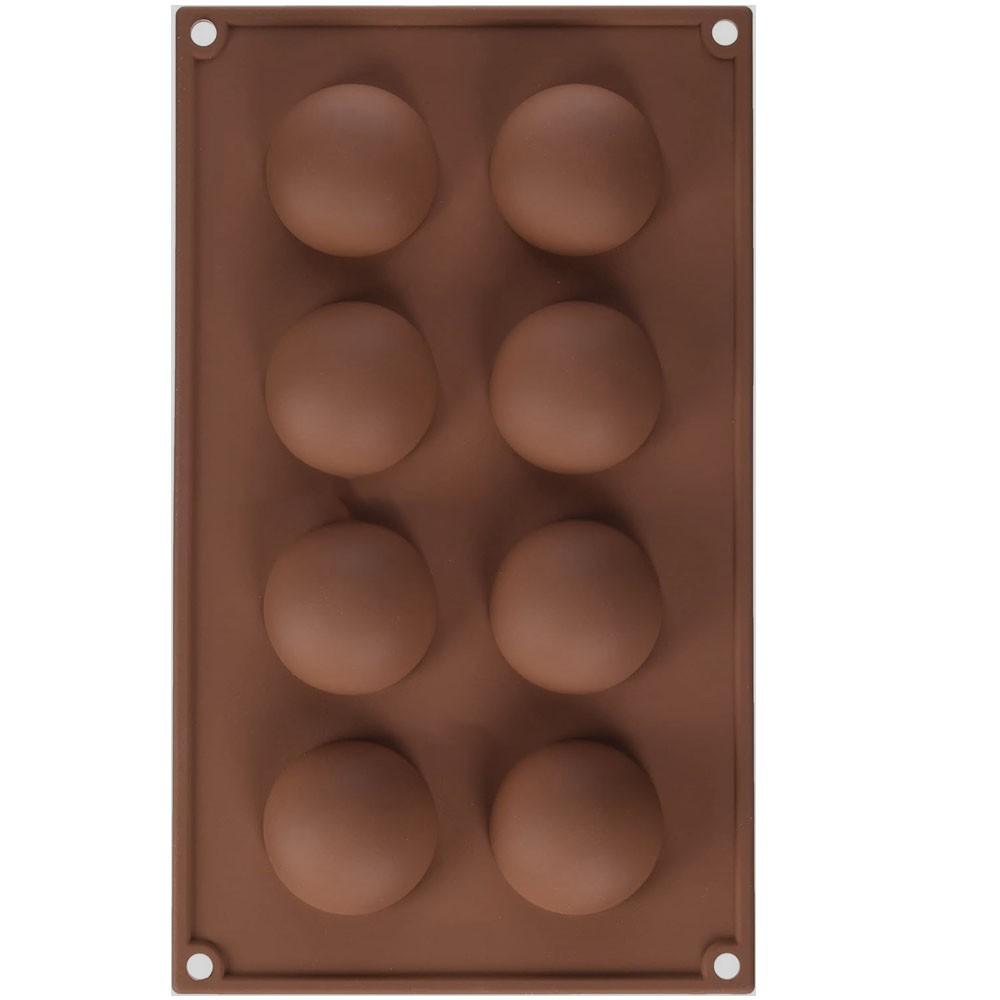 8-Cavity Non-Stick Hemisphere Silicone Baking Mold, Half-Sphere Silicone Chocolate Mold, Ideal for Baking and Desserts
