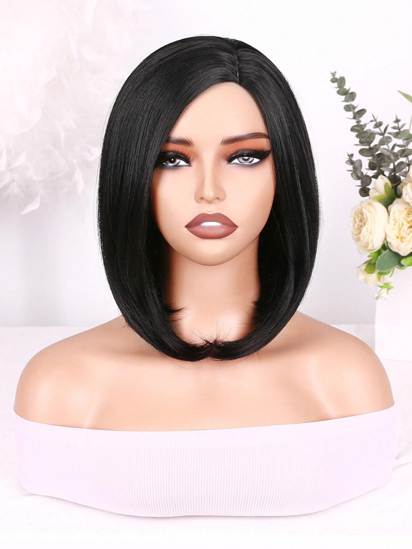 1 Pcs Short Bob Wig Bowl Cut Wig, Synthetic Wigs for Women, Daily Date Vacation Use, Ombre, All Seasons