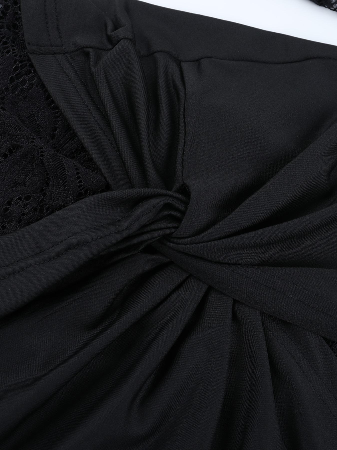 Elegant Lace Long Sleeve Bodycon Dress, Slim-Fitting Evening Dress, Formal Wear, Perfect for Parties & Special Occasions, Women's Fashion Clothing