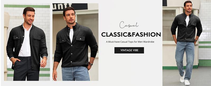 Runcati Mens Stand Collar Cardigan Sweater Button Down Long Sleeve Cardigan Jacket Casual Winter Knitted Sweaters