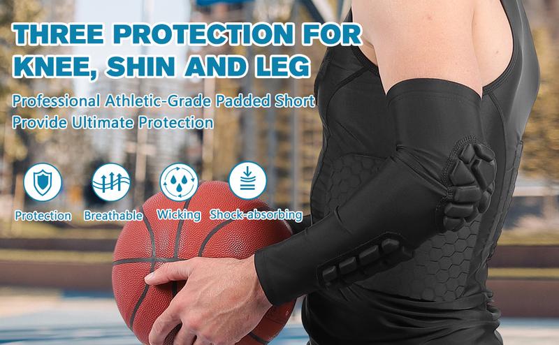 【HolidayHaul】TUOY Elbow Pads Padded Elbow Arm Protection Football Elbow Padding - Youth/Adult Size (1 Pair) Sports Sleeves Volleyball Gear