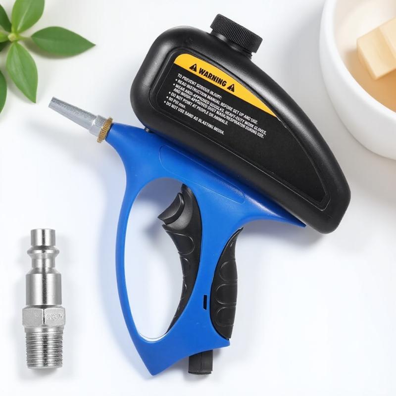 Handheld Gravity Sandblaster Gun, Dual-Mode Rust & Paint Remover, Metal Wood Concrete Surface Cleaner, Industrial Tungsten Nozzle, Portable Sand Blasting Kit for Auto Repair, Construction Polishing.