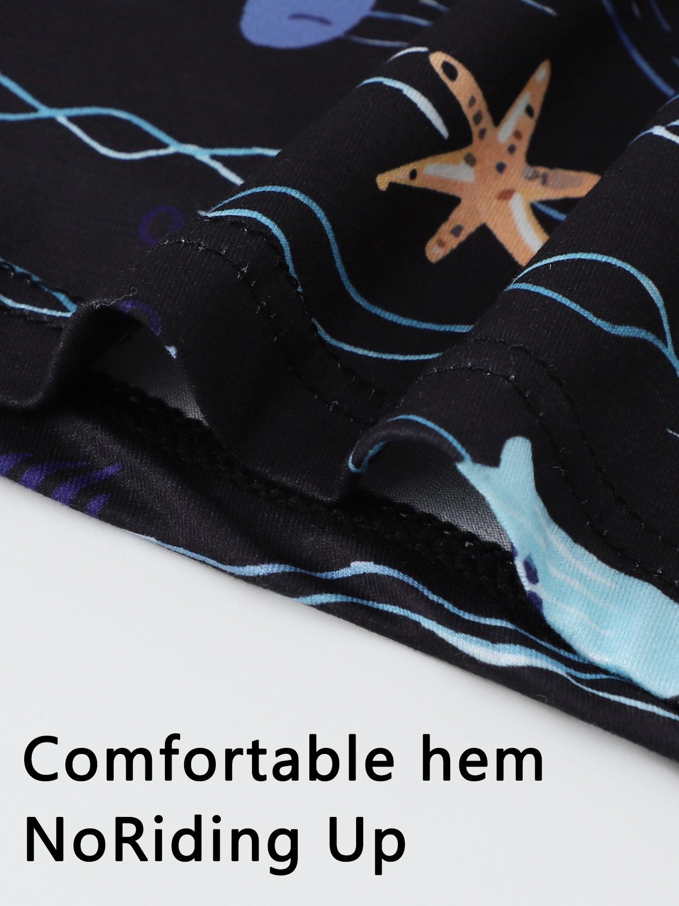 Men's Ocean Series Boxer Briefs with cartoon prints, comfortable and breathable, offering a different style every day!