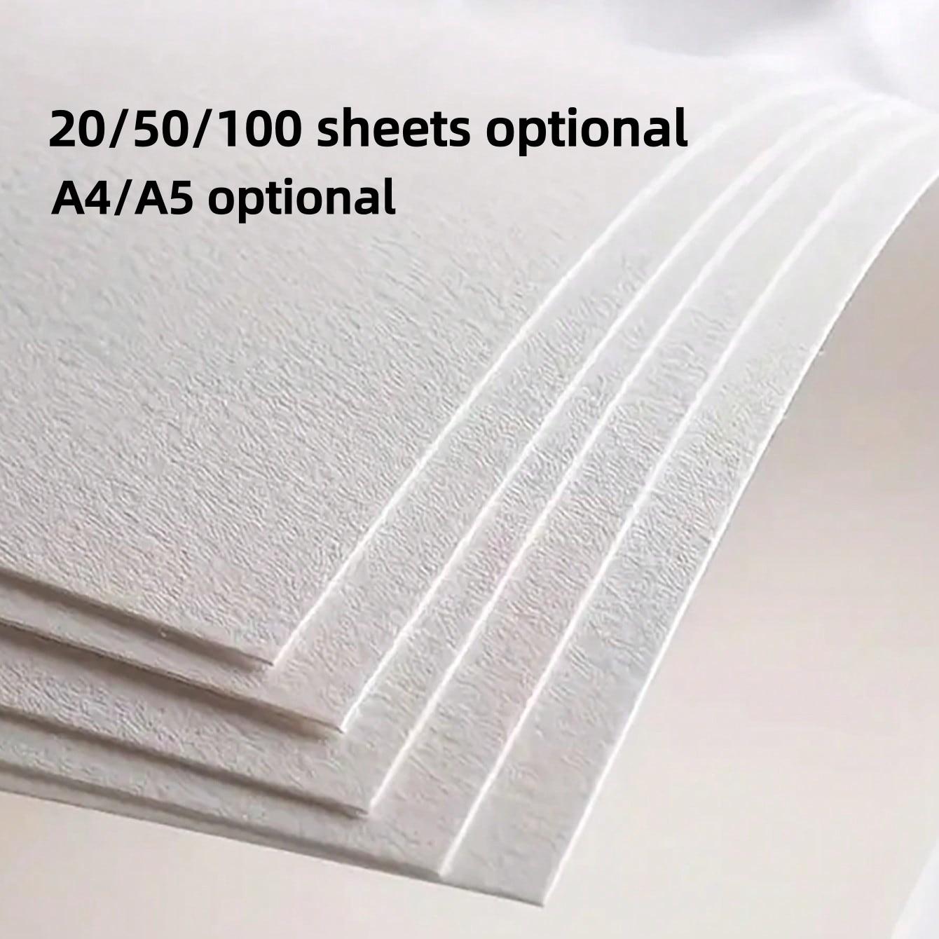 20/50/100 Sheets A4/a5 Watercolor Paper, Cotton Texture Blank Drawing Paper for Sketching, Ideal for DIY Crafts, School, Office, Art Supplies