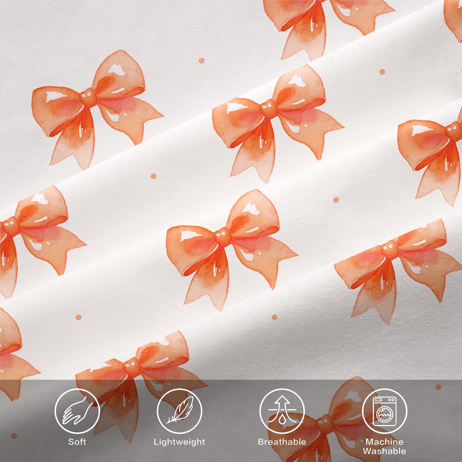 3PCS Cute Romantic Sweet Bow Fitted Sheet Set, Soft Cozy Aesthetic Bedding with Elastic All Around for Mattress, Housewarming Birthday Valentine's Day Christmas Gift for Her