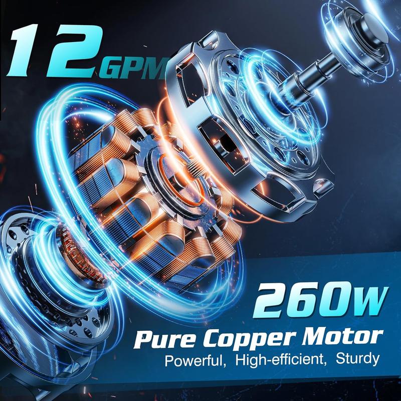 Seesii 21V Cordless Fuel Transfer Pump - 12 GPM Electric Diesel Pump with 2x4.0Ah Batteries, Auto-Shutoff Nozzle & 2x6.6FT Hoses- Portable Kit for Diesel, Kerosene & Machine Oil, Black Friday Deals