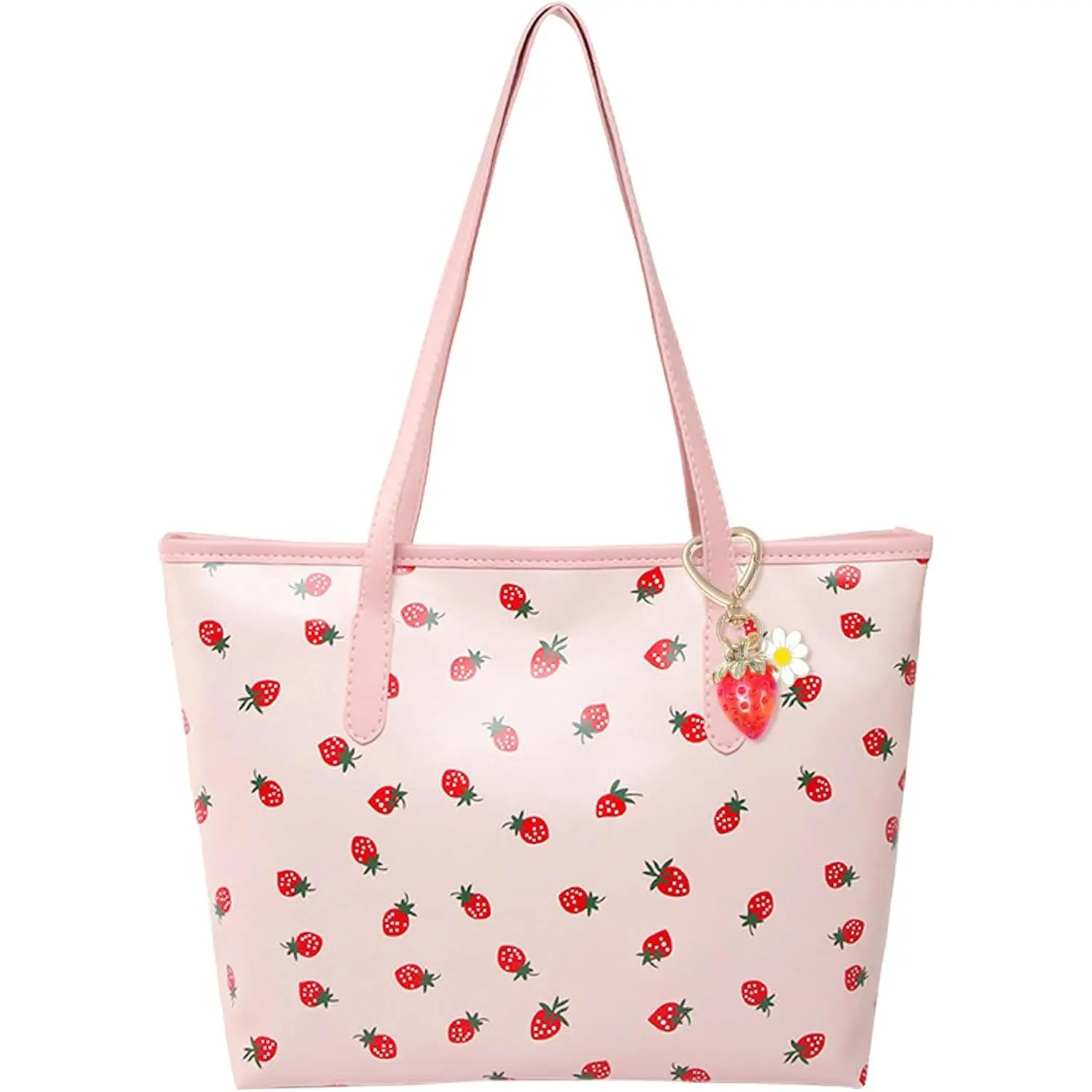 Coquette Tote Bag Women Cherry Handbag Cute Cherry Charm Keychain
