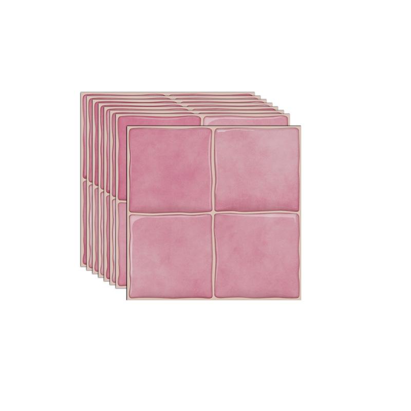 8pcs 3D Self-Adhesive Wall Tiles Stickers, 15.25x15.25cm, Multi-Color Grid Patterns, Removable Wall Decals for Kitchen, Bedroom, Living Room