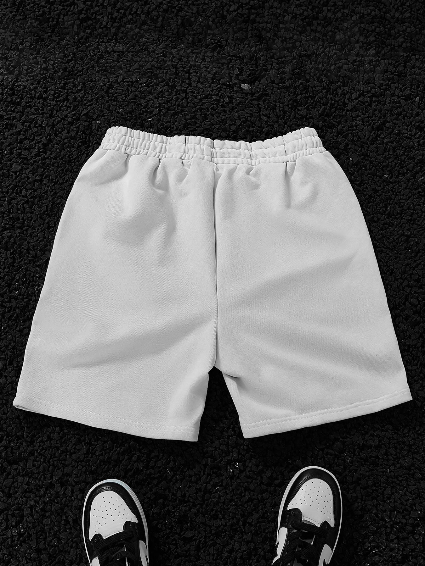 Men's Cherry Blossom Print Drawstring Shorts, Loose Fit Wide Leg, Elastic Waist, Side Pockets, Street Style, Summer Casual Wear