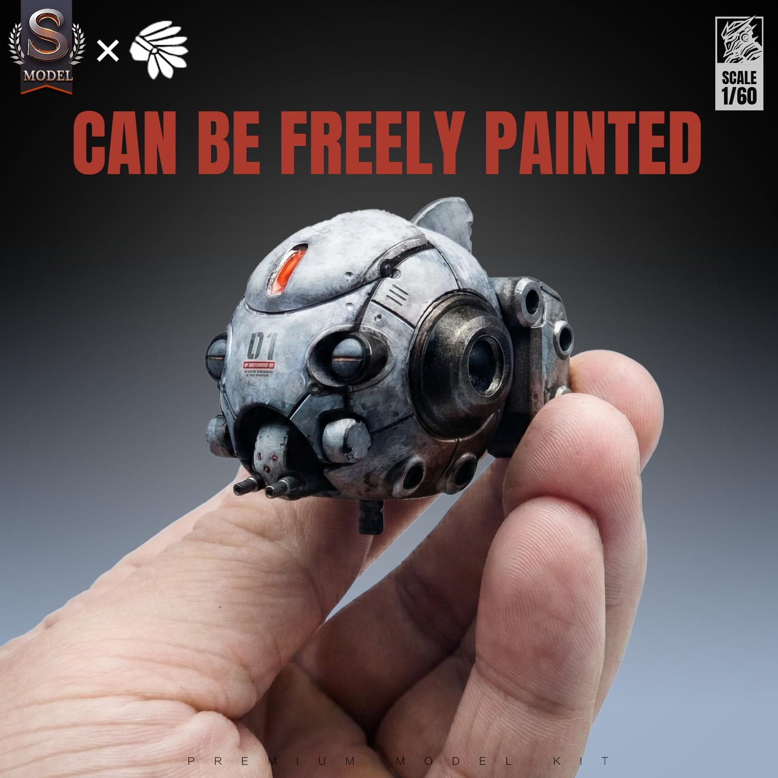 1/60 Scale Sci-Fi Mecha Assembly Model Set (3 Pieces), Paintable, Poseable, Openable, 3.75 Inches, Ideal for Desktop Display and Collection